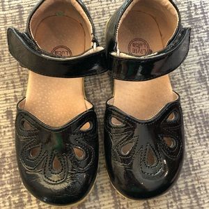 Livie and Luca leather black petal shoes